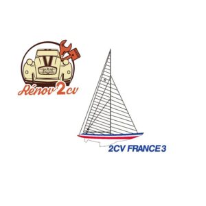 Autocollant bateau pour 2cv france trois