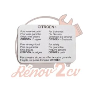 Autocollant Citroën pièces d'origine après 1977