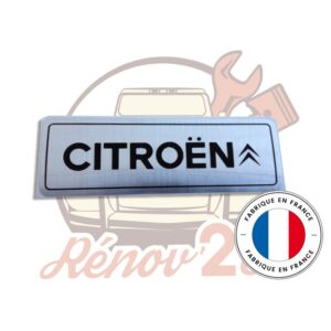 Autocollant CITROEN noir sur fond gris