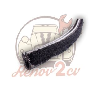 Joint lèche vitre vertical avec feutrine pour vitre coulissante de Dyane 350 mm.