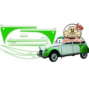 Kit autocollant 2cv dolly vert bambou