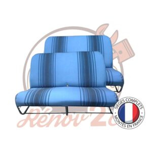 Banquettes complètes 2CV Bleu rayé 2 banquettes