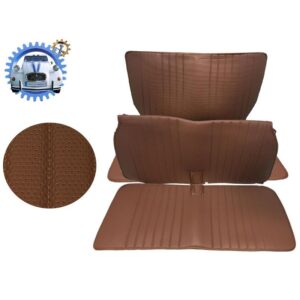 Jeu de garnitures pour 2 banquettes AV et AR 2cv skai marron sans  rabat