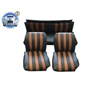 Garniture de siège Méhari et banquette skaï noir et marron aéré