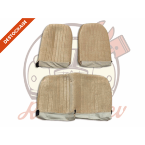 Jeu de garnitures pour 2 sièges avant symétriques et banquette 2cv Velours Beige