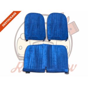 Jeu de garnitures pour 2 sièges avant symétriques 2cv Bleu velours