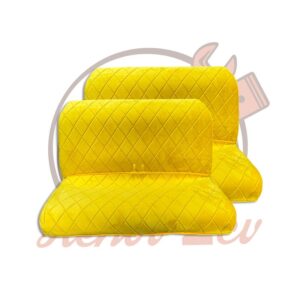 Jeu Garnitures pour 2 Banquettes AV et AR 2CV Daim Moutard avec rabat