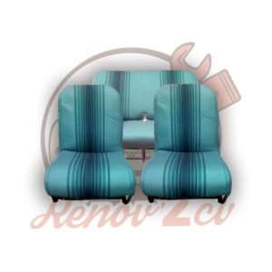 Jeu garnitures sieges banquette 2cv vert asymetrique