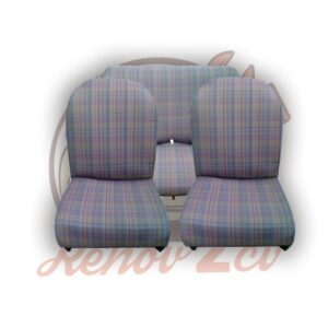 Jeu garnitures sieges et banquette 2cv ecossais asymetrique