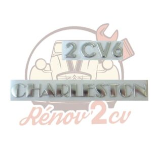 Lettrage chrome autocollant  " 2CV6 Charleston "