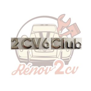 Lettrage chrome autocollant " 2CV6 Club "