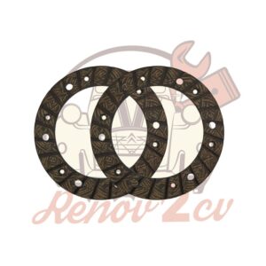 Lot de 2 Garnitures d'Embrayage à riveter diamètre extérieur 160mm et intérieur 110mm