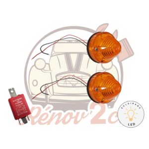 Pack de 2 clignotants complets ORANGE LED pour Méhari et AK 400 CITROEN