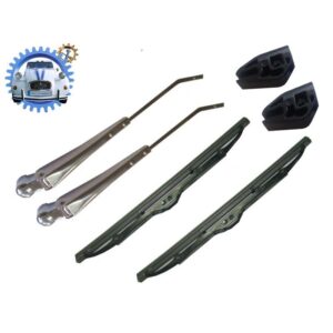 Pack Essuie glace noir 2cv 23cm sur bras INOX