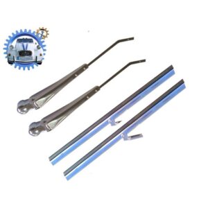 Pack Essuie glace raclette CHROME 2cv  à clipser sur bras INOX