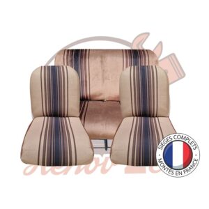 Sièges complets 2CV Marron rayé sièges banquette Asymétrique
