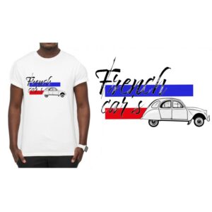 T-Shirt BLANC " French car's "