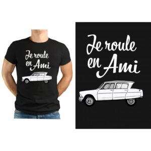 T-Shirt NOIR  " Je roule en Ami "