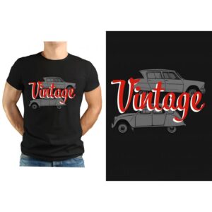 T-shirt NOIR " Vintage rouge "