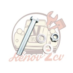 Vis + écrou frein de fixation bague colonne 2cv M7 X 50mm