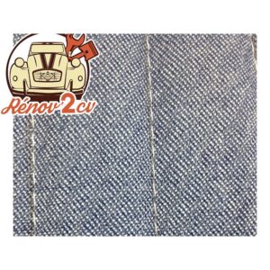 Jeu de garnitures pour 2 banquettes AV et AR 2cv skai jean bleu avec rabat