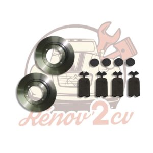 Kit disques de frein + plaquettes pour 2cv Méhari Dyane