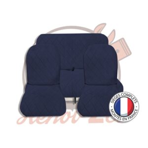 Sièges complets 2CV Bleu à losanges sièges banquette asymétrique