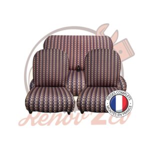 Sièges complets 2CV Damier marron sièges banquette Asymétrique