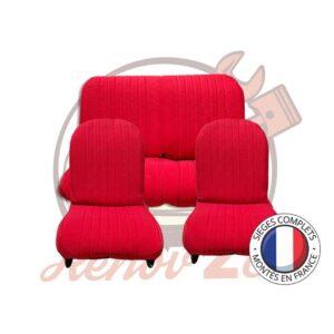 Sièges complets 2CV Rouge batonnet sièges banquette Asymétrique